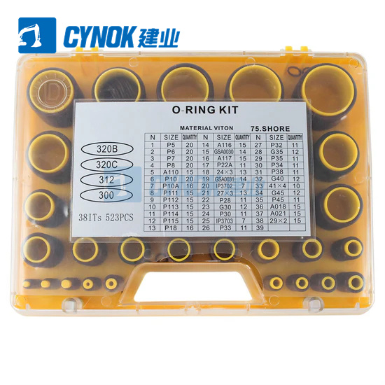 CYNOK 38ITS 523PCS O-Ring Box O-Ring Kit for Caterpillar Excavator E200 E312 (1)